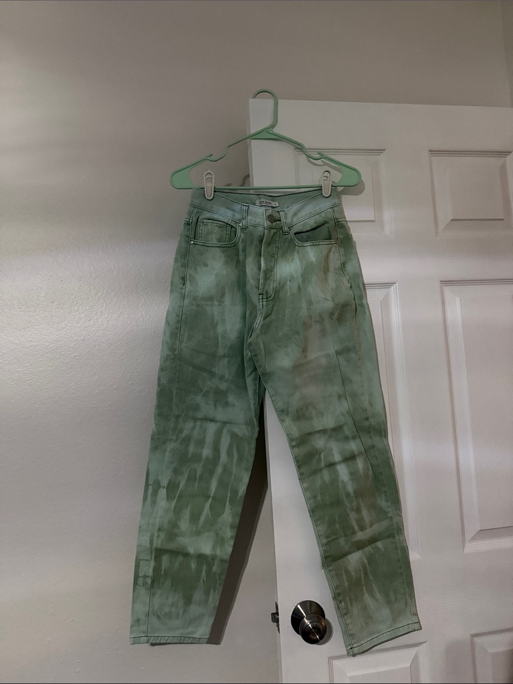 12th Tribe Green Tie-Dye High-Rise Jeans
